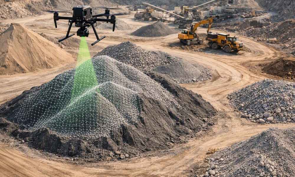 Drone LiDAR mapping of quarry stockpiles for accurate volume measurement